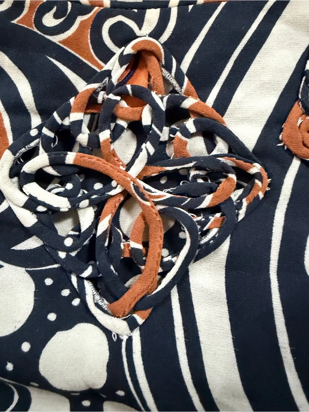 Tory Burch Black and Brown Paisley-Print Long Sleeve Blouse